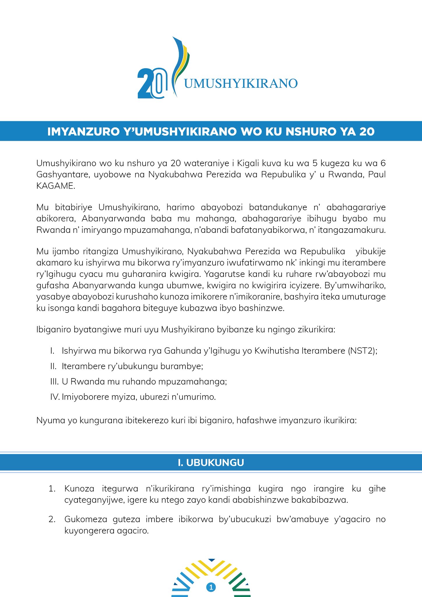 Imyanzuro y’Umushyikirano yibanze ku ishyirwa mu bikorwa rya NST2 no ...